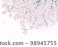 Hand-drawn cherry blossoms_message card background illustration 98945755