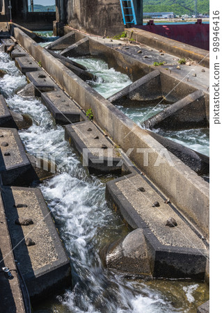 Nakayama Weir on the Chikusa River (Underwater Head Works for Ako) 98946416