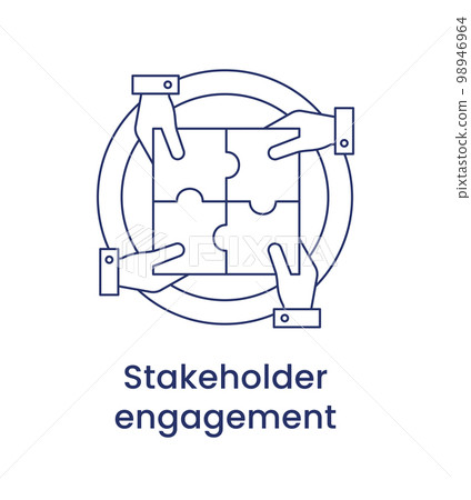Stakeholder engagement icon, ESG Governance concept. Vector illustration isolated on a white background. 98946964