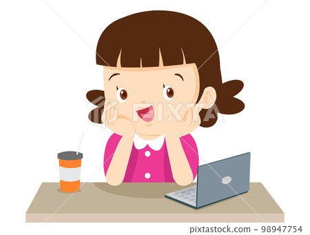 children thinking sitting and rest chin in hands 98947754