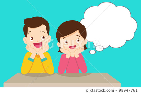 people thinking sitting and rest chin in hands people thinking sitting and rest chin in hands 98947761