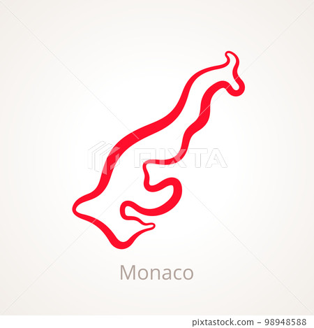 Monaco - Outline Map Monaco - Outline Map 98948588