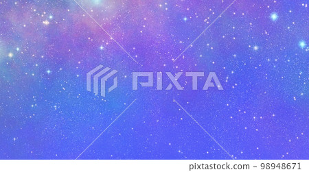 具有鮮豔霓虹色的星空插畫背景素材 98948671