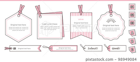 用於標題和設計重點。標籤框架的設計集。 98949084
