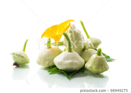 fresh organic squash isolated on white background fresh organic squash isolated on white background 98949275