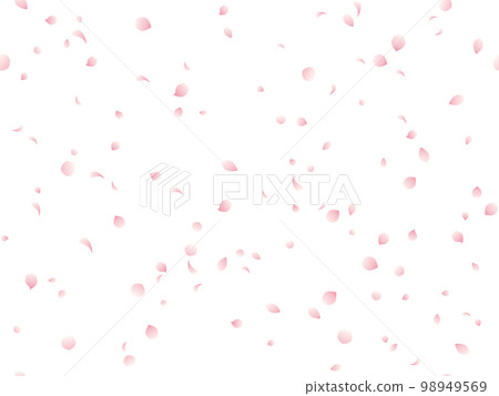 漸變花瓣的櫻花暴風雪無縫插圖 98949569