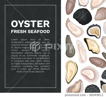 Oyster Fresh Seafood Banner Design with Sea Delicacy Food Vector Template Oyster Fresh Seafood Banner Design with Sea Delicacy Food Vector Template 98949611