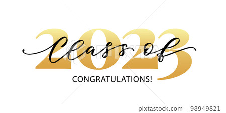 Class of 2023. Modern calligraphy. Hand drawn brush lettering logo. Graduate design yearbook. Vector illustration. Class of 2023. Modern calligraphy. Hand drawn brush lettering logo. Graduate design yearbook. Vector illustration. 98949821