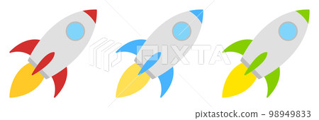 Rocket in flat style isolated Rocket in flat style isolated 98949833