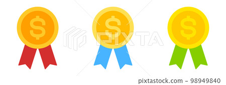 Dollar Badge in flat style isolated Dollar Badge in flat style isolated 98949840