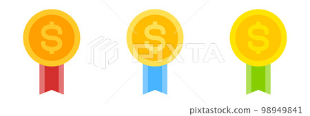 Dollar Badge in flat style isolated Dollar Badge in flat style isolated 98949841