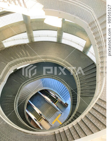 Spiral staircase seen from above Spiral staircase seen from above 98950327