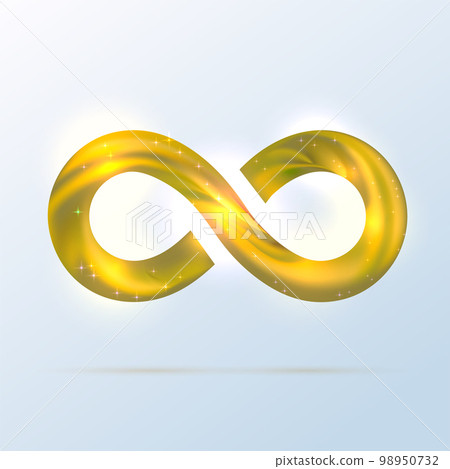Bright golden fusion swoosh ribbin infinity symbol. Vector 3d volume illustration with shadow. Sparkle Infinity sign, Logo for presentation. Yellow neon spiral wavy line. Bright golden fusion swoosh ribbin infinity symbol. Vector 3d volume illustration with shadow. Sparkle Infinity sign, Logo for presentation. Yellow neon spiral wavy line. 98950732