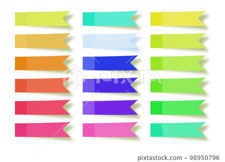 Sticky notes. collection of colorful vector sticky notes, transparent shadows. Vector 98950796