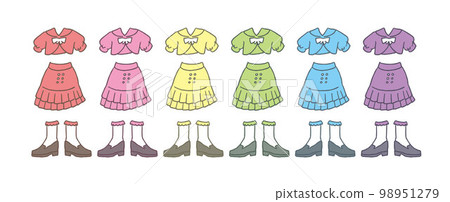 Idol costume illustration set 98951279