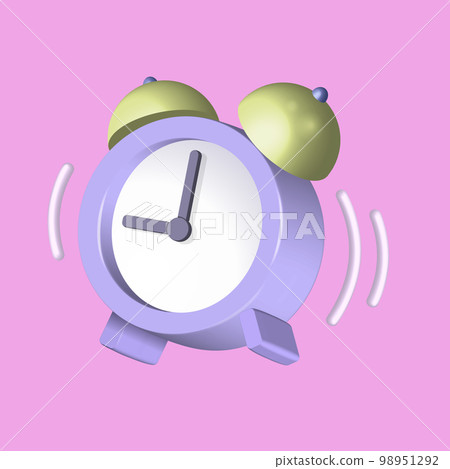3d render vintage ringing alarm clock. Isolated vector object on a pastel pink background 3d render vintage ringing alarm clock. Isolated vector object on a pastel pink background 98951292