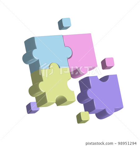 3D Colorful jigsaw puzzle cubes, strategy jigsaw business and education. EPS 10 render Vector isolated illustration. 3D Colorful jigsaw puzzle cubes, strategy jigsaw business and education. EPS 10 render Vector isolated illustration. 98951294