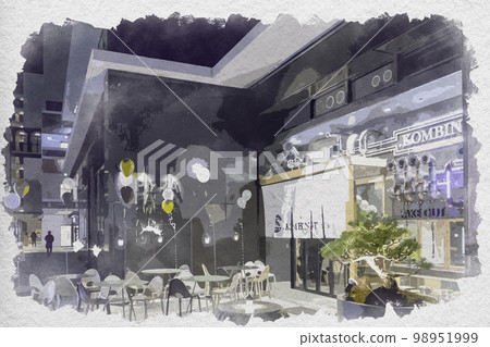 Watercolor style Achiterasu Kurashiki, Kurashiki City, Okayama Prefecture 98951999