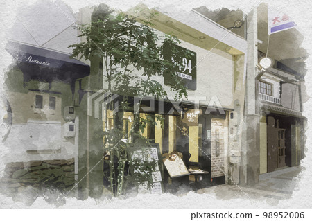 岡山縣倉敷市倉敷市水彩畫風格的倉敷站南口惠比壽通商店街 岡山縣倉敷市倉敷市水彩畫風格的倉敷站南口惠比壽通商店街 98952006