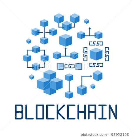 Blockchain technology in round shape vector illustration 98952108
