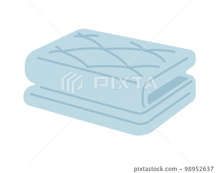 Illustration of a light blue folded mattress 98952637