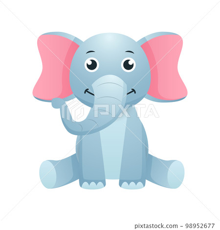 Elephant . Cute isolated cartoon vector . Elephant . Cute isolated cartoon vector . 98952677