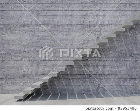 modern staircase in concrete space, 3d rendering modern staircase in concrete space, 3d rendering 98953496