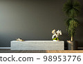 Modern interior of lounge and living room design and dark wall background 98953776