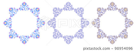 Round Frame With Floral Pattern Round Frame With Floral Pattern 98954096