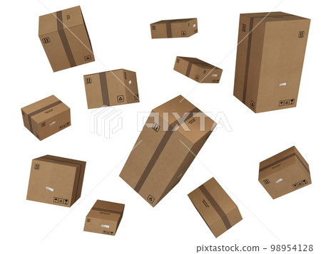Cardboard brown boxes. shopping , delivery and moving concepts. 3d render Cardboard brown boxes. shopping , delivery and moving concepts. 3d render 98954128