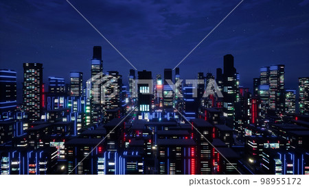 Metaverse city and cyberpunk concept, 3d render 98955172