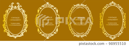 Commendation certificate, orient pattern, arabesque pattern, damask pattern decorative rule vintage frame set, emblem Commendation certificate, orient pattern, arabesque pattern, damask pattern decorative rule vintage frame set, emblem 98955510