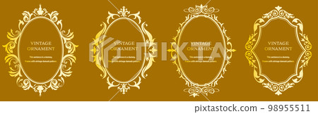 Commendation certificate, orient pattern, arabesque pattern, damask pattern decorative rule vintage frame set, emblem Commendation certificate, orient pattern, arabesque pattern, damask pattern decorative rule vintage frame set, emblem 98955511