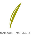 Green natural leaf drawing, vector 98956434
