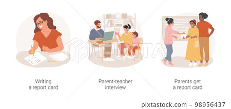 Young chefs isolated cartoon vector illustration set. Independent cooking, child holding tray plate with dome cover, serve meal, preparing food for parents, kids do kitchen cleaning vector cartoon. Young chefs isolated cartoon vector illustration set. Independent cooking, child holding tray plate with dome cover, serve meal, preparing food for parents, kids do kitchen cleaning vector cartoon. 98956437