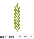 Green natural leaf drawing, vector 98956440