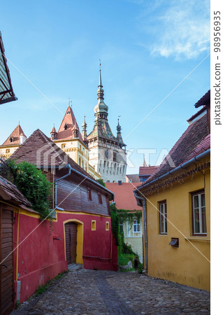 The Beautiful Medieval citadel in Sighisoara in Romania 98956935