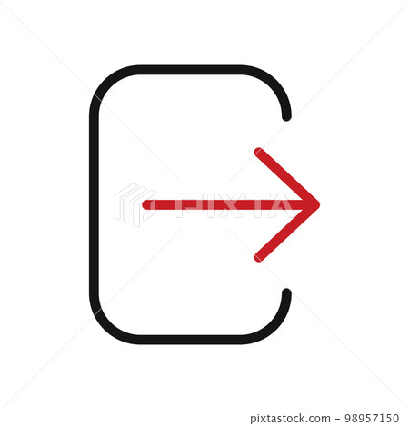 Logout line icon isolated on white background. Black flat thin icon on modern outline style. Linear symbol and editable stroke. Simple and pixel perfect stroke vector illustration. 98957150