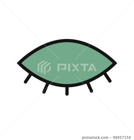 Hide eye line icon isolated on white background. Black flat thin icon on modern outline style. Linear symbol and editable stroke. Simple and pixel perfect stroke vector illustration. 98957158