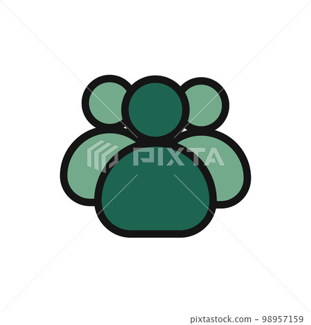 Group people line icon isolated on white background. Black flat thin icon on modern outline style. Linear symbol and editable stroke. Simple and pixel perfect stroke vector illustration. 98957159