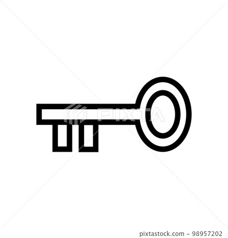 Retro key icon line isolated on white background. Black flat thin icon on modern outline style. Linear symbol and editable stroke. Simple and pixel perfect stroke vector illustration Retro key icon line isolated on white background. Black flat thin icon on modern outline style. Linear symbol and editable stroke. Simple and pixel perfect stroke vector illustration 98957202