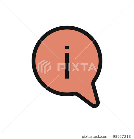Information line icon isolated on white background. Black flat thin icon on modern outline style. Linear symbol and editable stroke. Simple and pixel perfect stroke vector illustration. 98957218