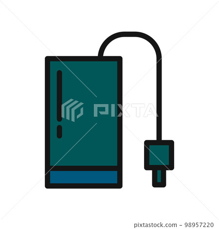 Hard drive line icon isolated on white background. Black flat thin icon on modern outline style. Linear symbol and editable stroke. Simple and pixel perfect stroke vector illustration. 98957220