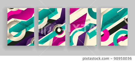 Minimal covers design. Colorful gradient vector background. Modern template design for web. Future geometric patterns. Modern color brochure or catalog 98958036