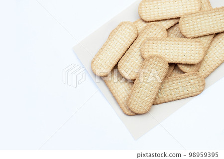 Biscuits on white background. Biscuits on white background. 98959395