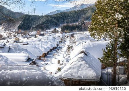 福島縣下鄉町 大內宿的雪景 98959810