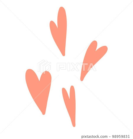 Cute colorful love hearts . Childish flat vector illustration collection. Weather forecast, meteorology. Rainy, cloud, sunny isolated on white background. T shirt print design element Cute colorful love hearts . Childish flat vector illustration collection. Weather forecast, meteorology. Rainy, cloud, sunny isolated on white background. T shirt print design element 98959831