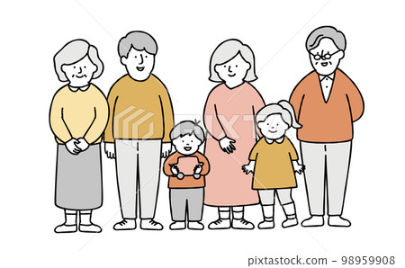 一家人聚會的插圖素材黃色 98959908