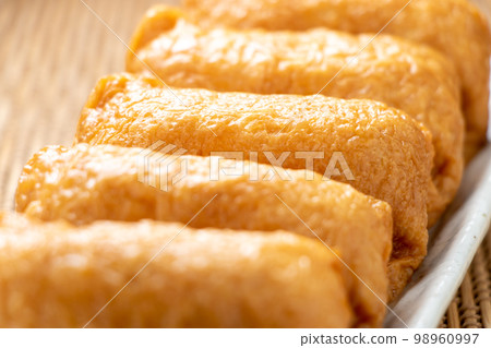 Close-up of Inari sushi. Close-up of Inari sushi. 98960997