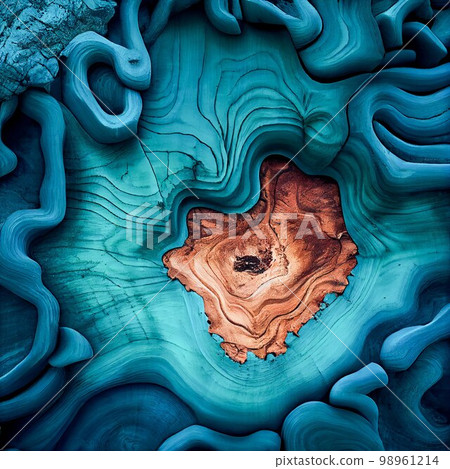 Sea blue Burl wood surface abstract background. Decorative timber panel closeup, detailed wooden texture. Natural material dyed Sea blue wood abstract pattern. Sea blue Burl wood surface abstract background. Decorative timber panel closeup, detailed wooden texture. Natural material dyed Sea blue wood abstract pattern. 98961214